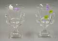 Pair of Steuben Colorless Glass Twohandled Urns
