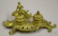 Art Nouveau Gilt Bronze Figural Double Inkstand