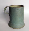 Green painted tin tankard