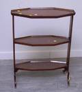 Brass Inlaid Mahogany Threetier Stand