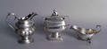 American silver creamer and covered sugar bearing the touch of Gelston and Chaudrons  Rasch