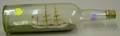 Folk Painted Wooden Sailing Ship in a Bottle