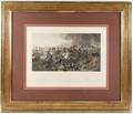 19th C Engraving Proof Waterloo Battle Scene