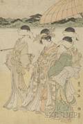 Four Prints of Figures by Toyokuni I and II