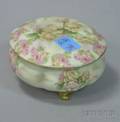 Royal Bayreuth Rose Tapestry Pattern Covered Footed Box