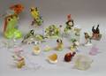 Thirtysix Assorted Ceramic Glass and Metal Bird Figures and Figural Articles