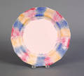 Blue red and yellow rainbow spatter plate 19th c