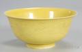 Yellow Bowl with Engraved Dragons