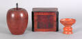 English mahogany apple form tea caddy 19th c