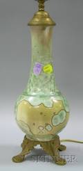 Crystalline Glazed Porcelain Vase Table Lamp with Gilt Bronze Base Mount