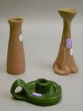 Rookwood Pottery Vase and Two Candlesticks