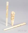 Three Ivory Parasol Handles