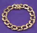 14kt Gold Textured Curb Link Bracelet