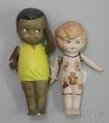 Two Small AllBisque Dolls