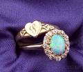Antique 14kt Gold Opal and Diamond Ring