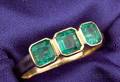 18kt Gold and Emerald Three Stone Ring