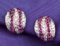 Platinum Ruby and Diamond Earclips