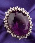 18kt Gold Amethyst and Diamond Ring