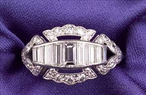 Art Deco Platinum and Diamond Ring