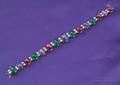Platinum Star Sapphire Star Ruby Emerald and Diamond Bracelet