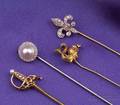 Four Antique Gemset Stickpins
