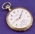Edwardian 18kt Gold and Enamel Open Face Pocket Watch Patek Philippe