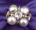 Diamond and Freshwater Pearl Ring