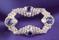 Art Deco Platinum Sapphire and Diamond Brooch