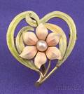 Art Nouveau Enamel and Seed Pearl Pin Carter Howe  Co