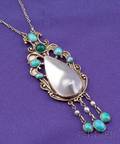 Blister Pearl and Gemset Pendant Necklace FG Hale