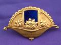 Art Nouveau 18kt Gold and Lapis Brooch Contreau France