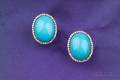 Turquoise and Diamond Earstuds