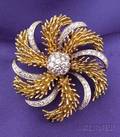Diamond Swirl Brooch