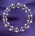 14kt Gold Sapphire and Seed Pearl Circle Brooch Krementz  Co