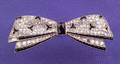 Art Deco Platinum Onyx and Diamond Bow Brooch Dreicer  Co