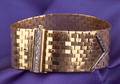 Retro 18kt Gold and Diamond Buckle Bracelet
