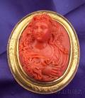 Antique Coral Cameo Brooch