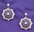 Platinum and Diamond Spiderweb Earpendants