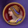 Antique 14kt Gold and Enamel Portrait Brooch