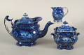 Staffordshire historical blue tea service 19th c