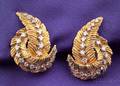 18kt Gold and Diamond Leaf Earclips