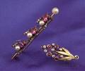 Antique Ruby Diamond and Pearl Insect Brooch