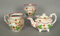 Staffordshire strawberry decorated ovoid pitcher
