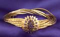 18kt Gold and Sapphire Multistrand Bracelet Italy