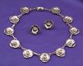 Sterling Silver Necklace and Earclips Georg Jensen