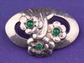 Sterling Silver and Green Onyx Brooch Georg Jensen