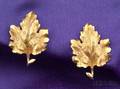 14kt Gold and Diamond Leaf Earclips