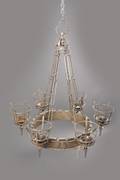 Gothic Revival Style Iron 6 Light Chandelier