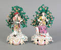 Pair of Chelsea porcelain Bocage groups late 18th c