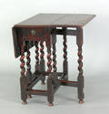 George I English turned oak gateleg table late 17th c